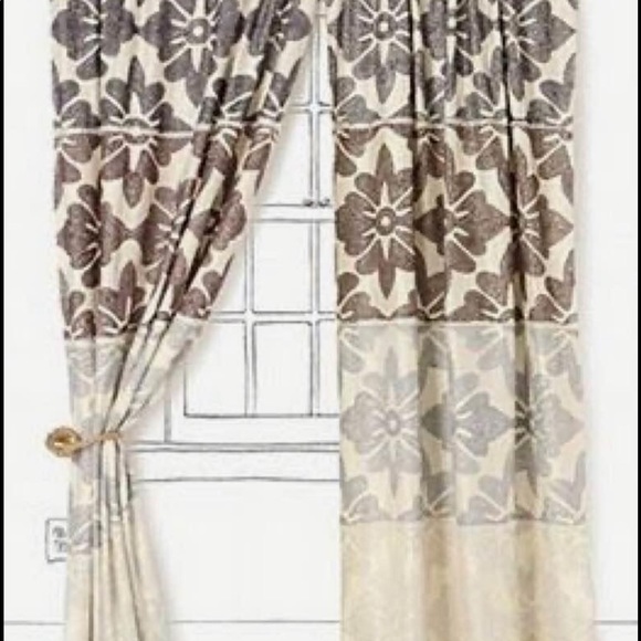 ANTHROPOLOGIE Kediri Silk Curtain Panel - Picture 1 of 5
